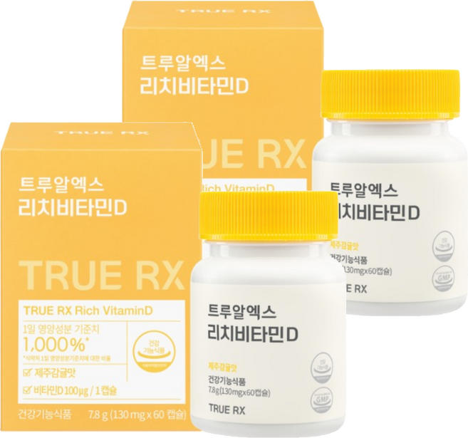 트루알엑스 리치 비타민D3 4000IU 7.8g, 60정, 2개