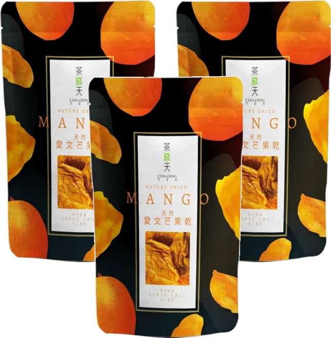 CHA-DING TEA 茶鼎天 天然愛文芒果乾, 100g, 3包