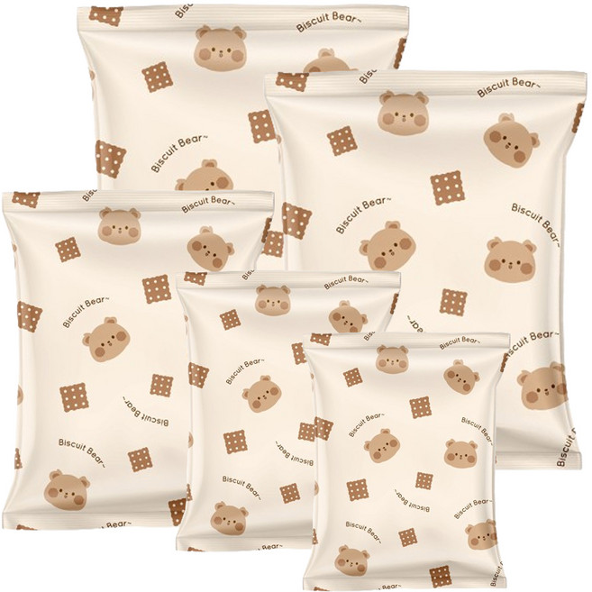 TAILI 太力 餅乾熊真空壓縮袋衣服棉被收納袋套裝 5件套, 1組, 5個