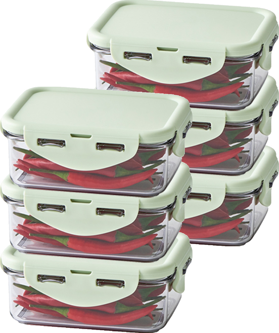 락앤락 비스프리 퓨어 직사각 밀폐용기, 6개, 470ml