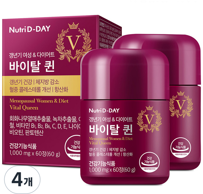 뉴트리디데이 바이탈퀸 갱년기 여성 다이어트 식품, 60정, 4개