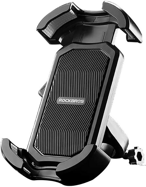 락브로스 자전거 원터치 스마트폰 거치대, 블랙, 1개