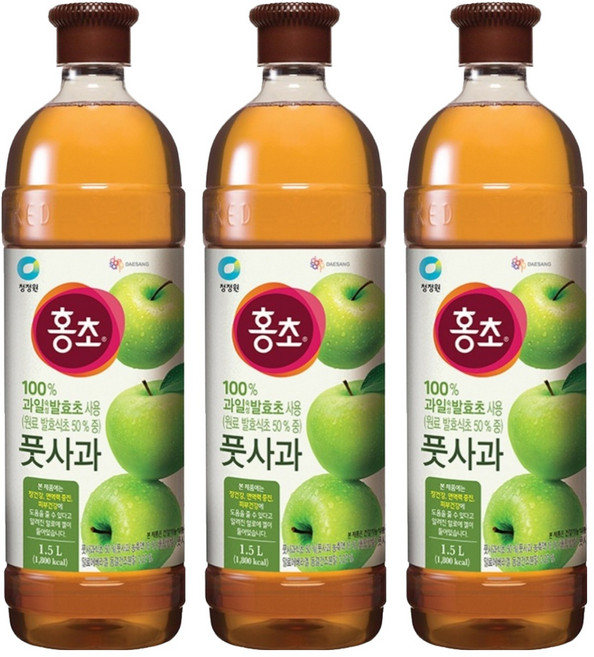 청정원 홍초 풋사과, 1.5L, 3개