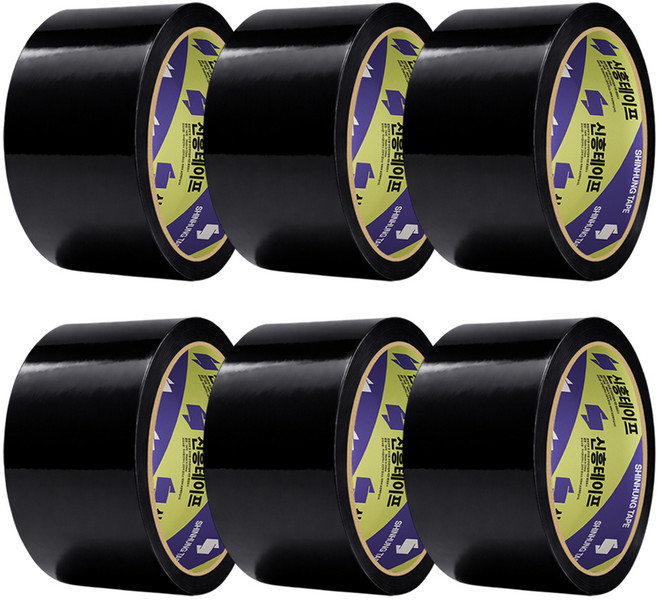 신흥테이프 칼라 박스테이프 검정 50m, 12개