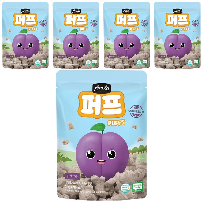 아넬라 유기농 푸룬 퍼프, 20g, 5개