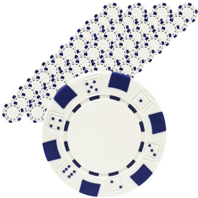 다싸닷컴 국제규격 컬러 포커칩, 화이트, 50개