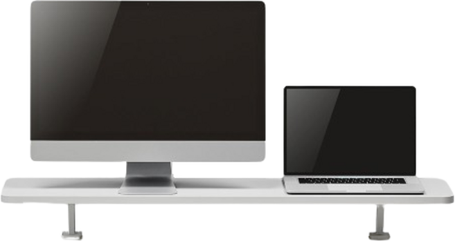 엘디 엘마운트 데스크테리어 클램프형 모니터 받침대 APL-ST1000W, 화이트, 1개