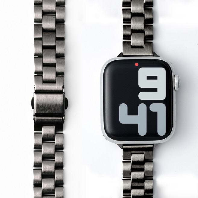 누아트 애플워치 호환 스트랩 슬림핏 라이트 메탈 밴드, 그레이, 1개