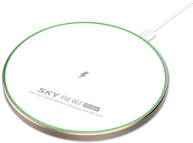 SKY 필 W2P 아이언+ 15W 고속 무선충전기 패드 SKY-W2P, 화이트골드, 1개