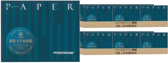 POTENTATE 遵爵 創意卡片水彩紙 菲林膠卷款, 12張