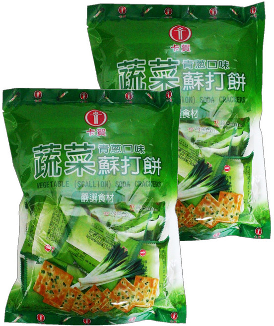 卡賀 蔬菜蘇打餅乾 青蔥口味, 320g, 2袋