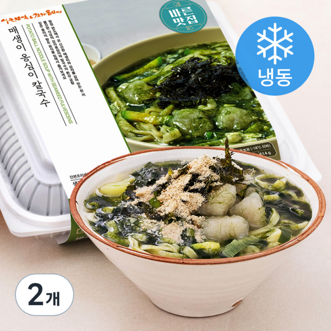 바른식 매생이 옹심이 칼국수 2인분 (냉동), 614g, 2개