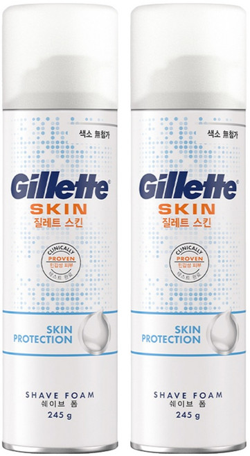 질레트 스킨텍 쉐이빙 폼, 245g, 2개