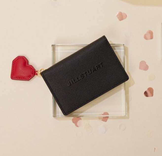 질스튜어트 ACC PAPER 양각 로고 소가죽 카드지갑 JAWA6EC01BK