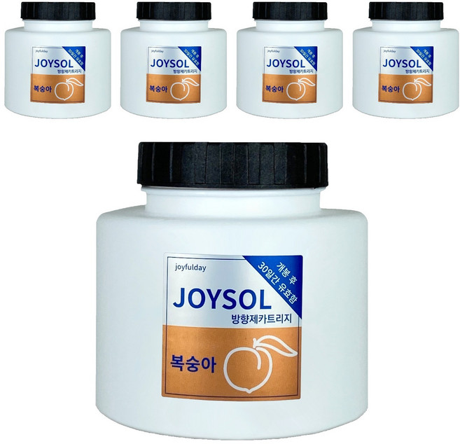 기분좋은날 방향제 카트리지 리필 대, 240g, 5개, 복숭아