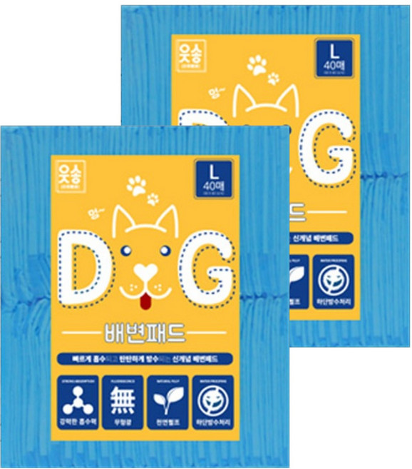 일상잡화 프리미엄 애견 배변패드, 40개입, 2개