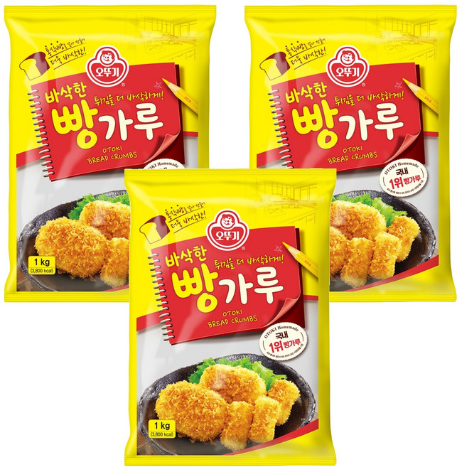 오뚜기 바삭한 빵가루, 1kg, 3개
