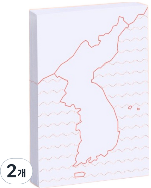 모트모트 스티키 한반도 줌 점착메모지, 화이트, 60매, 2개