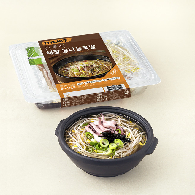 MYCHEF 전주식 해장 콩나물 국밥 밀키트 2인분, 442g, 1개