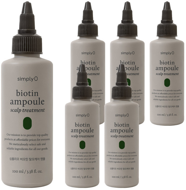 심플리오 비오틴 탈모케어 헤어앰플, 6개, 100ml