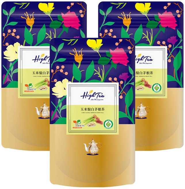 High Tea 伂橙 玉米鬚白茅根茶, 3.5g, 12包, 3袋