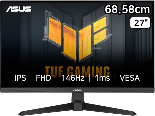 에이수스 FHD IPS 144Hz 1ms sRGB 125% DCI-P3 90% TUF 게이밍 모니터, 68.5cm, VG279QE5A