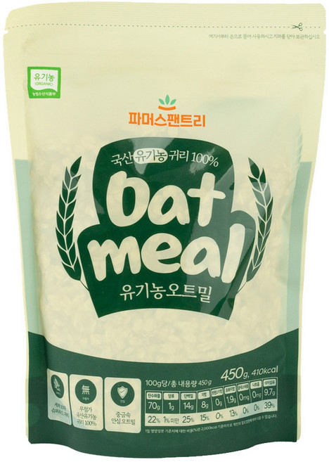 파머스팬트리 유기농 오트밀, 450g, 1개