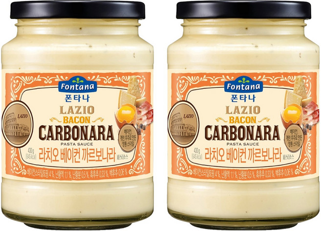 폰타나 라치오 베이컨 까르보나라 파스타소스, 430g, 2개