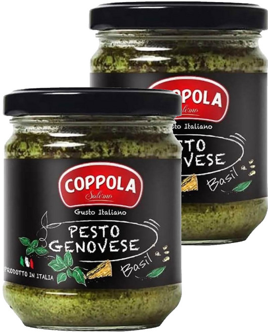 COPPOLA 柯波拉 義大利起司松子青醬 100%義大利羅勒 無麩質認證, 180g, 2罐