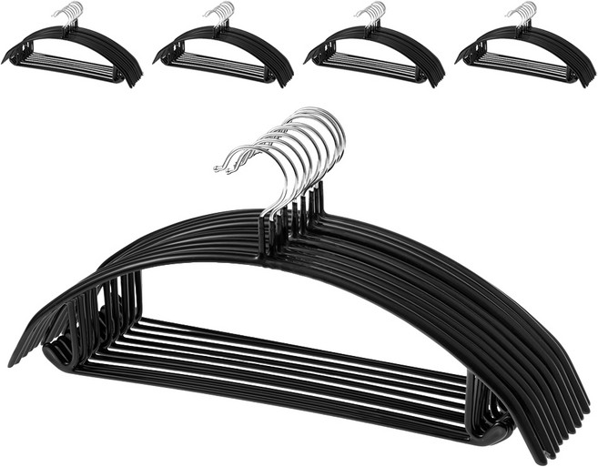 코멧 홈 어깨 뿔 방지 논슬립 옷걸이, 블랙, 50개