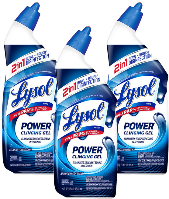 Lysol 來舒 強效潔廁液 強力凝膠, 709ml, 3瓶