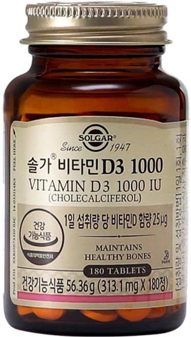 솔가 비타민D3 1000, 180정, 1개 - 쿠팡