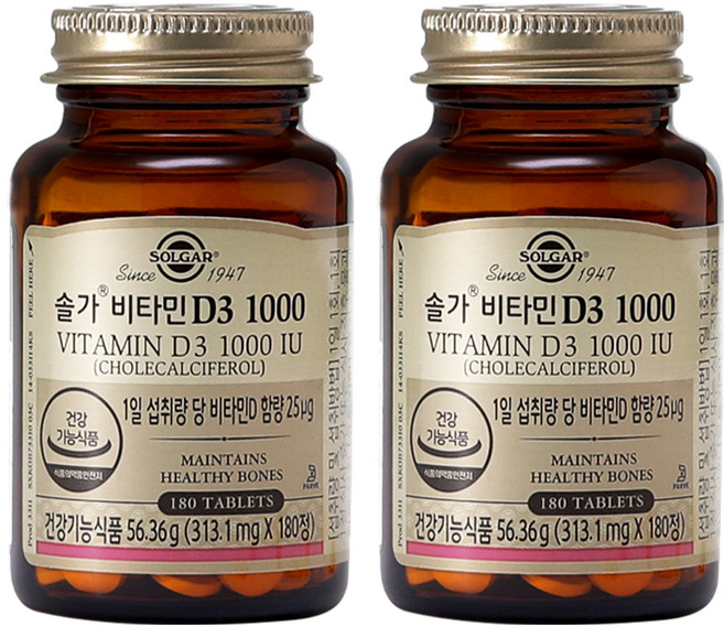 솔가 비타민D3 1000, 180정, 2개
