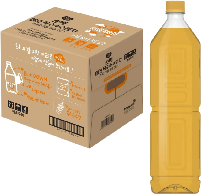 동원 순백 에코 옥수수 수염차 무라벨, 1.5L, 12개
