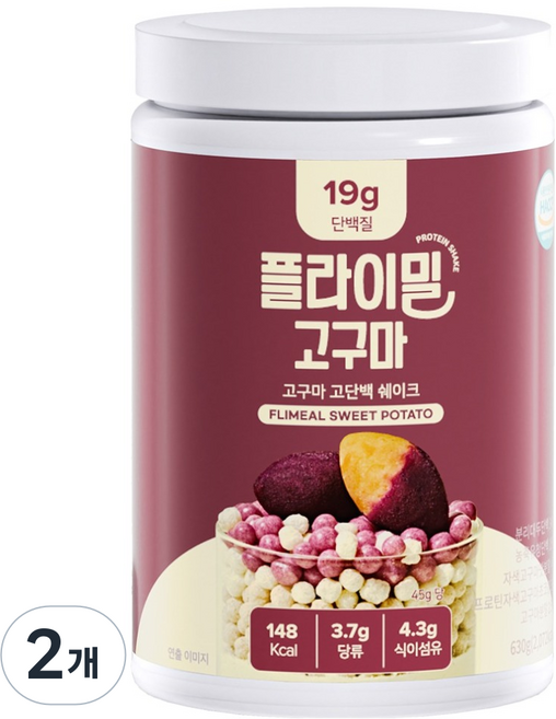 플라이밀 고구마 고단백 쉐이크, 630g, 2개