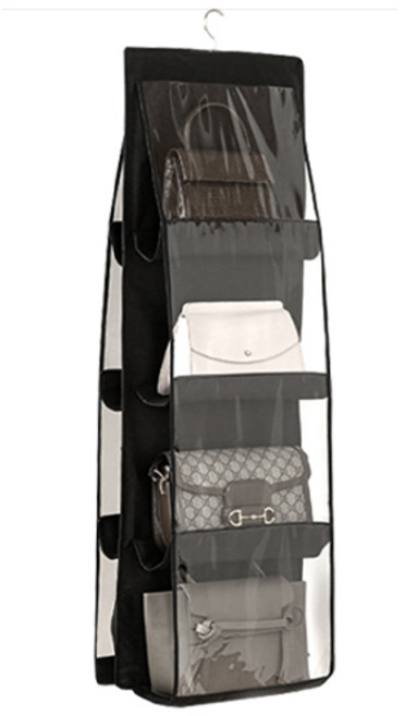 디오셀 걸이형 가방수납 정리 보관함 8칸, 블랙, 1개, 1개입