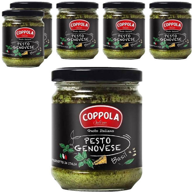 COPPOLA 柯波拉 義大利起司松子青醬 100%義大利羅勒 無麩質認證, 180g, 6罐