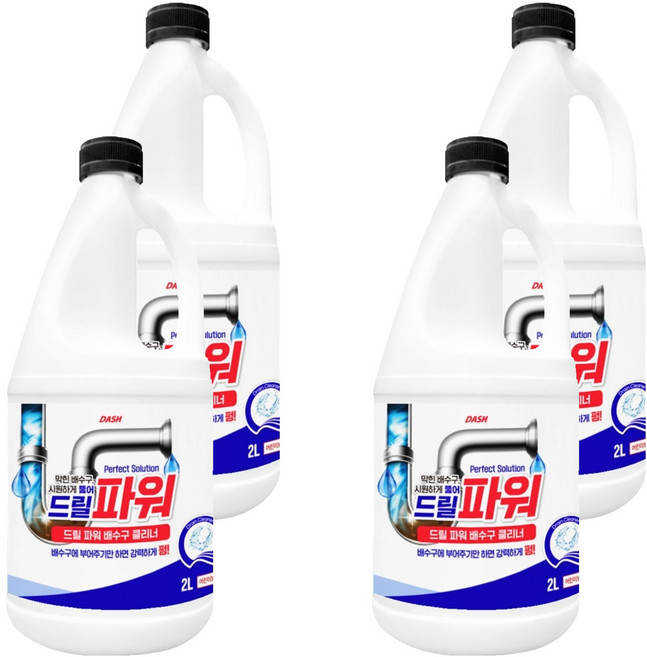 DASH 드릴 파워 배수구 클리너, 2L, 4개