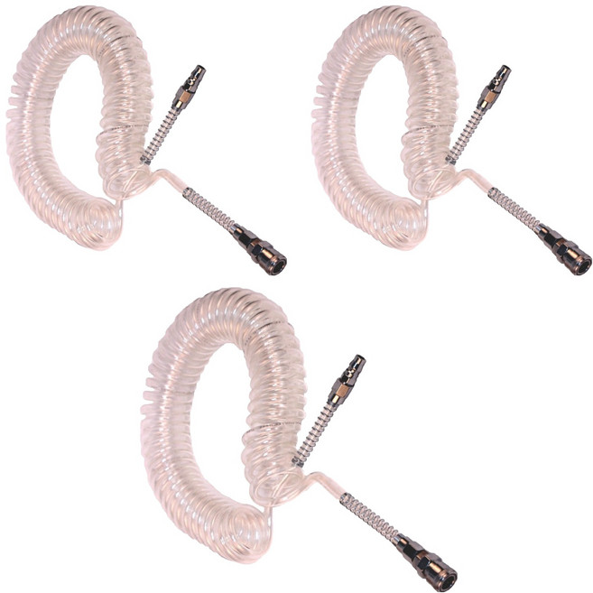 JTECH 우레탄 코일호스 투명, 3개