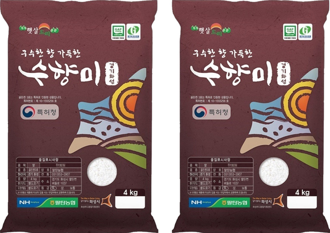 GAP 인증 수향미 골든퀸 3호 백미 특등급, 4kg, 2개