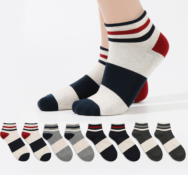 삭피엔스 남성용 삼색 발목 양말 8켤레 세트