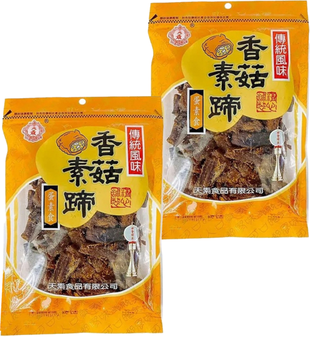 天素食品 香菇素蹄 獨門佐料配方滷製 口感如素肉乾軟Q有嚼勁, 180g, 2包