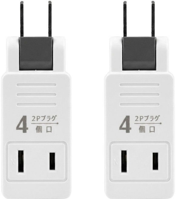 Kinyo 日式轉向四面插 4孔 MR-5359, 8.3cm, 白色, 2個