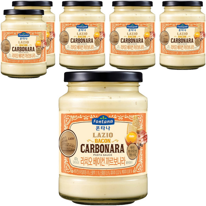 폰타나 라치오 베이컨 까르보나라 파스타소스, 430g, 6개