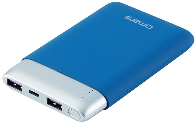 omars 炫彩系行動電源 PD20W 10000mAh USB-A + USB-C, OMPB10FK-BL, 藍色