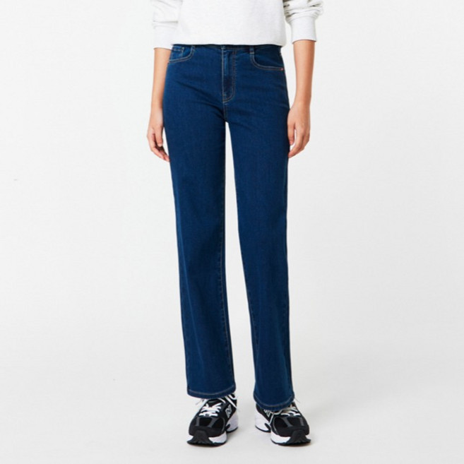 JAJU(자주) 여성용 HEAT 기모 브러시드 와이드핏 데님 팬츠