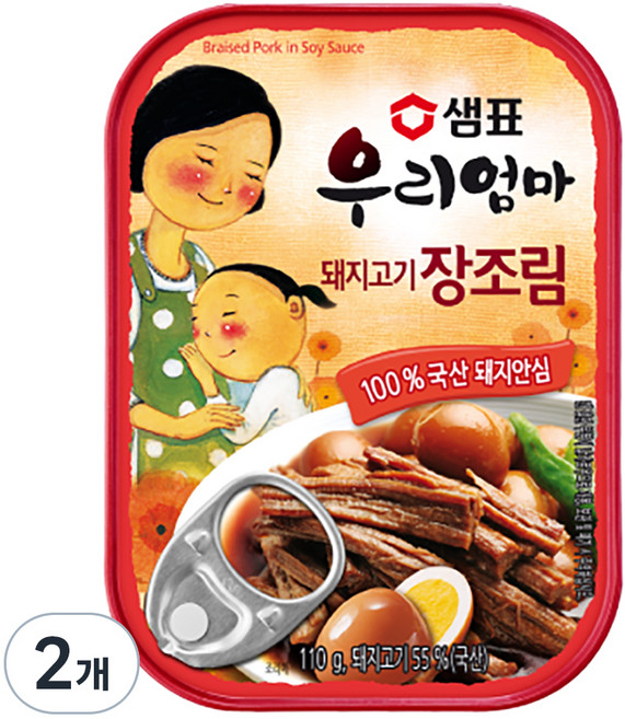 샘표 우리엄마 돼지고기 장조림, 110g, 2개