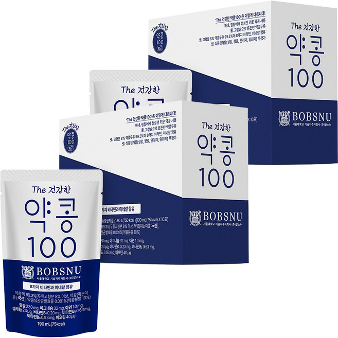 BOBSNU 更健康的藥豆100豆漿, 190ml, 20個