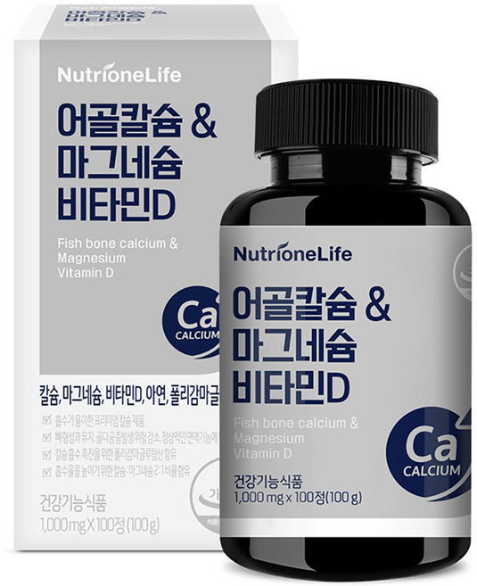 뉴트리원 어골칼슘 앤 마그네슘 비타민D, 100정, 1개