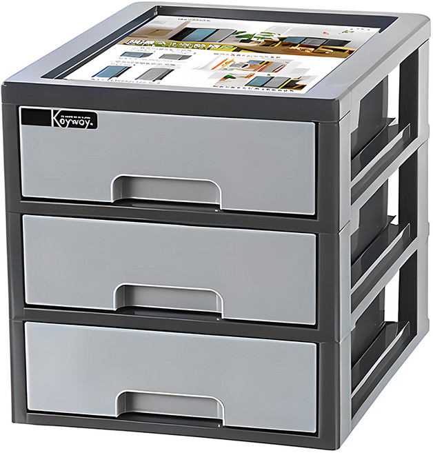 KEYWAY 聯府 維基A4桌上型櫃 15L, 灰色, 3層